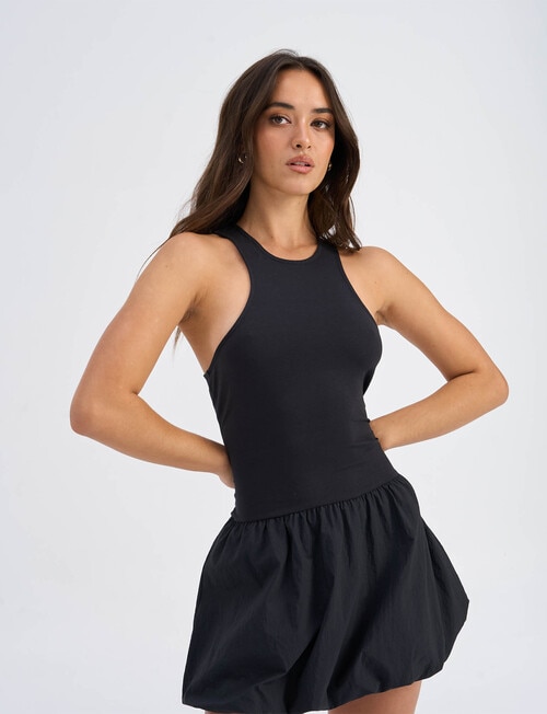 ONLY Lia Ballon Mix Short Dress, Black product photo View 05 L