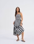 ONLY Maddy Maxi Smock Check Dress, Black & White product photo View 06 S