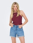 ONLY Miami Strap Top, Ruby Wine product photo