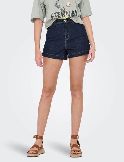 ONLY Paris Denim Shorts, Dark Blue product photo View 03 L