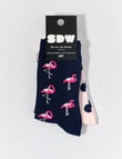 Simon De Winter Flamingo Quater Crew Sock, 2-Pack, Navy & Primrose product photo View 02 S