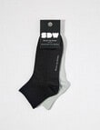 Simon De Winter Quater Crew Sock, 2-Pack, Metallic Black,Grey product photo View 02 S
