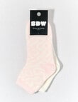 Simon De Winter Geo Half Crew Sock, 2-Pack, Butter, Primrose & Ivory product photo View 02 S