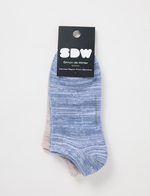 Simon De Winter Viscose Anklet Socks, 2-Pack, Dusk & Sand product photo View 02 L