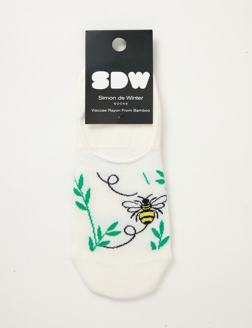 Simon De Winter Bee Liner Socks, Ivory product photo View 02 L