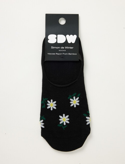 Simon De Winter Daisy Liner Socks, Black product photo View 02 L