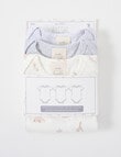 Little Bundle Stretch Cotton Short-Sleeve Bodysuit, 3-Piece Set, Grey Marle product photo View 02 S