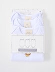 Little Bundle Stretch Cotton Sleeveless Bodysuit, 3-Piece Set, White product photo View 02 S