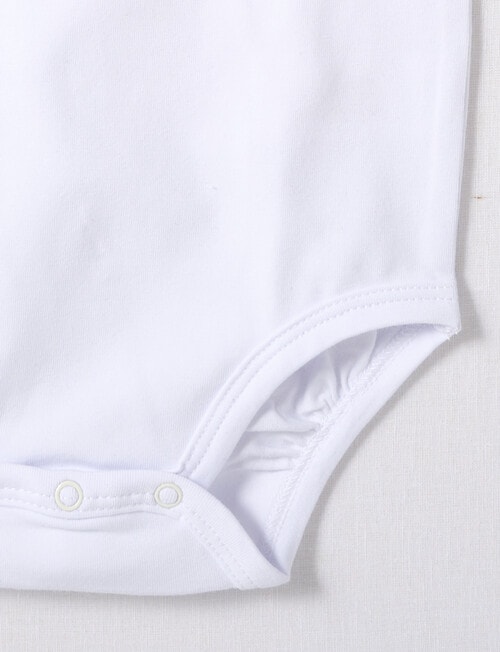 Little Bundle Stretch Cotton Sleeveless Bodysuit, 3-Piece Set, White product photo View 03 L