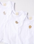 Little Bundle Stretch Cotton Sleeveless Bodysuit, 3-Piece Set, White product photo View 04 S