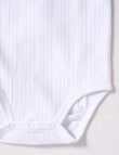 Little Bundle Pointelle Short-Sleeve Bodysuit, 3-Piece Set, White product photo View 04 S