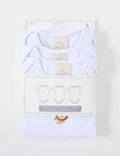 Little Bundle Stretch Cotton Short-Sleeve Bodysuit, 3-Piece Set, White product photo View 02 S