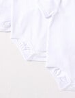 Little Bundle Stretch Cotton Short-Sleeve Bodysuit, 3-Piece Set, White product photo View 04 S