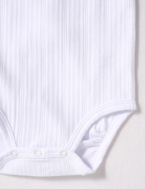 Little Bundle Pointelle Short-Sleeve Bodysuit, 3-Piece Set, White product photo View 04 L