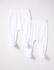 Little Bundle Pointelle Pants, 2-Piece Set, White product photo