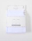 Little Bundle Pointelle Pants, 2-Piece Set, White product photo View 02 S