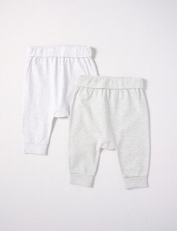 Little Bundle Stretch Cotton Pants, 2-Piece Set, Grey Marle product photo