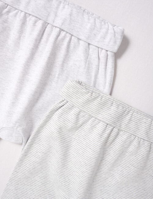 Little Bundle Stretch Cotton Pants, 2-Piece Set, Grey Marle product photo View 03 L