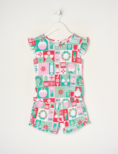 Sleep Mode Christmas Joy Knit Short PJ Set, Green, 2-8 product photo