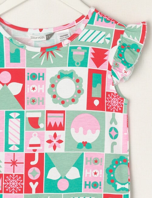 Sleep Mode Christmas Joy Knit Short PJ Set, Green, 2-8 product photo View 02 L