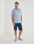 Chisel Herringbone Short Sleeve Quick Dry Polo Shirt, Blue product photo View 03 S