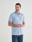 Chisel Herringbone Short Sleeve Quick Dry Polo Shirt, Blue product photo View 04 S