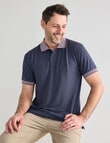 Chisel Jacquard Dot Short Sleeve Quick Dry Polo Shirt, Navy product photo