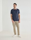 Chisel Jacquard Dot Short Sleeve Quick Dry Polo Shirt, Navy product photo View 03 S