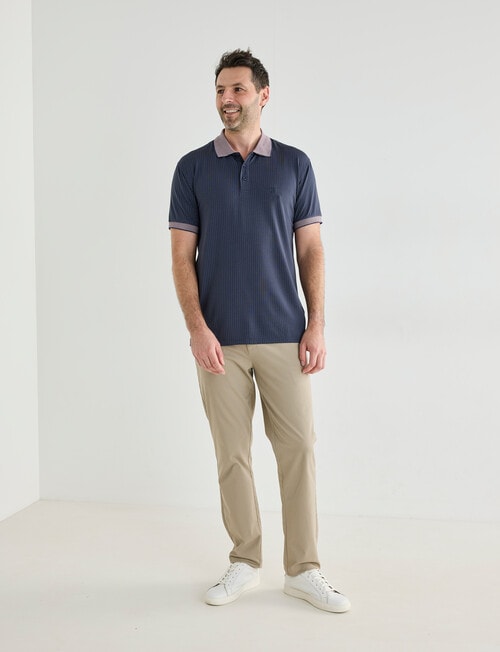 Chisel Jacquard Dot Short Sleeve Quick Dry Polo Shirt, Navy product photo View 03 L