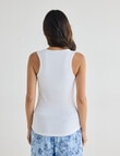 Whistle Sleep Shelf Bra Tank Top, White product photo View 02 S