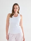 Whistle Sleep Shelf Bra Tank Top, White product photo