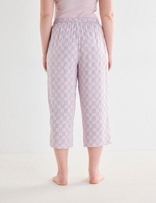 Whistle Sleep Crop Pants, Pink Print product photo View 02 L