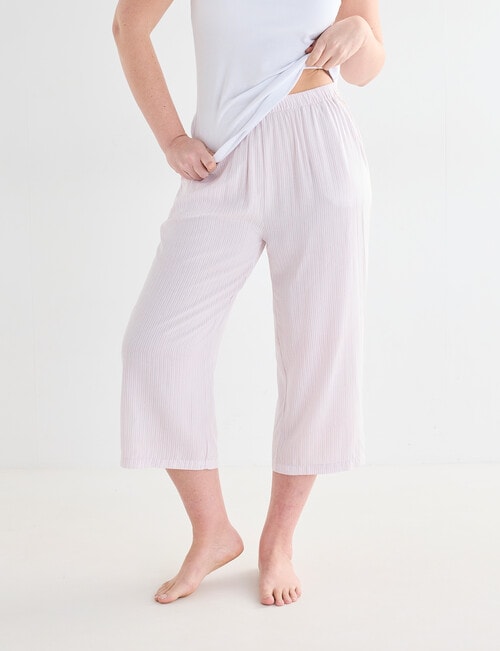 Whistle Sleep Crop Pants, Pink Stripe product photo