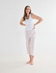 Whistle Sleep Crop Pants, Pink Stripe product photo View 03 S