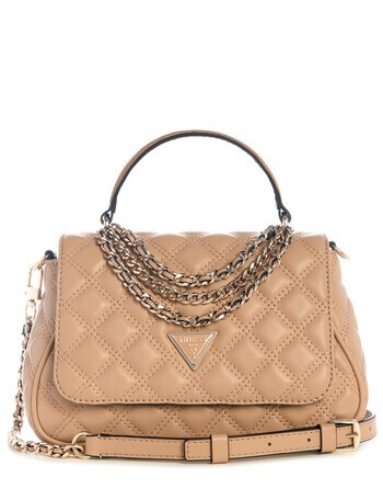 GUESS Borsa A Tracolla Convertible Giully Flap | Beige, 26x15x6 Cm, Tracolla Regolabile, 6 Scomparti, Fondo Rinforzato