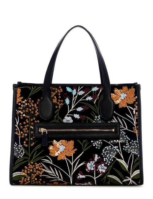 Guess Zalina 2 Comp Tote Bag, Black Floral product photo View 02 L