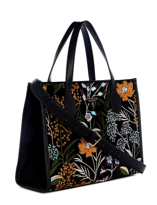 Guess Zalina 2 Comp Tote Bag, Black Floral product photo View 04 L