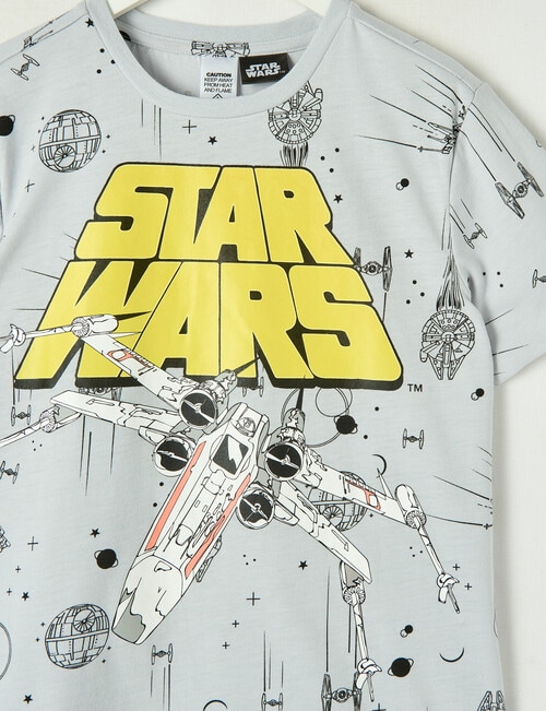 Licensed Star Wars X-Wing Knit Short PJ Set, Fog, 8-16 product photo View 02 L