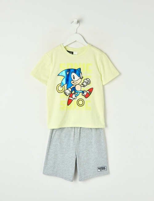Licensed Sonic Gotta Go Faster Knit Short PJ Set, Fluro, 2-8 product photo