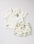 Teeny Weeny Safari Shirt & Short Set, 2-Piece, White product photo View 02 S