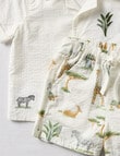 Teeny Weeny Safari Shirt & Short Set, 2-Piece, White product photo View 03 S