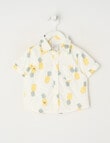 Teeny Weeny All Dressed Up Pineapple Short-Sleeve Shirt, White product photo