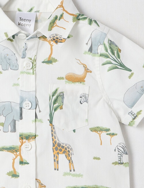 Teeny Weeny Safari Short Sleeve Shirt, White product photo View 02 L