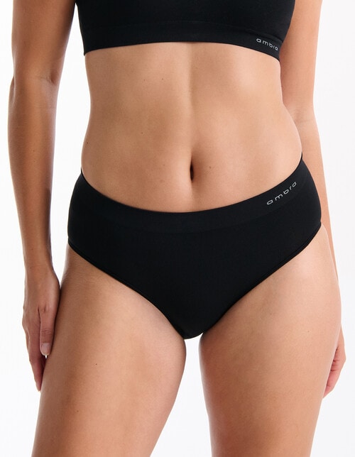 Ambra Purebasics Midi Brief, 2-Pack, Black product photo View 02 L