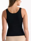 Ambra Seamless Smoothies Reversible Shelf Bra Tank Top, Black product photo View 04 S
