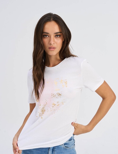 ONLY Henny Organic Cotton Tee, Listen White product photo