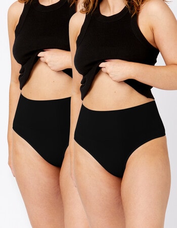 Ambra Seamless Smoothies G-String Brief, 2-Pack, Black product photo