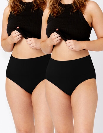 Ambra Seamless Smoothies Full Brief, 2-Pack, Black product photo