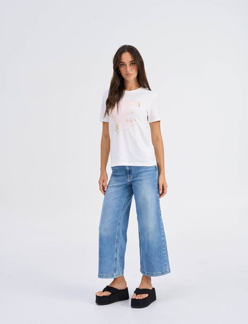 ONLY Henny Organic Cotton Tee, Listen White product photo View 04 L