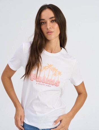 ONLY Henny Palms Cotton Tee, White product photo